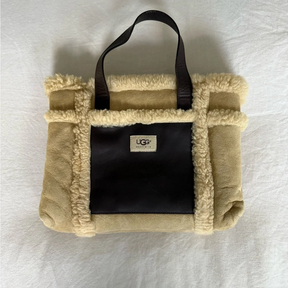 UGG Australia Shearling Suede & Leather Tote — Classic Tan - Picture 2 of 8
